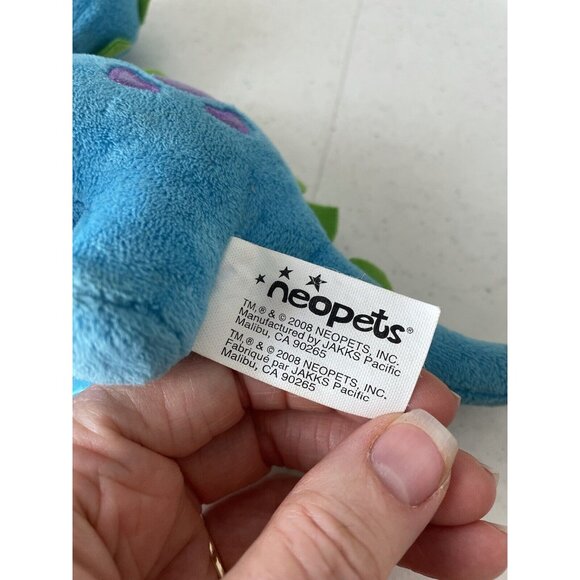 Neopets Chomby Plush Tyrannia 6" Dinosaur Stuffed Animal 2008 Blue Purple Green - Picture 7 of 9